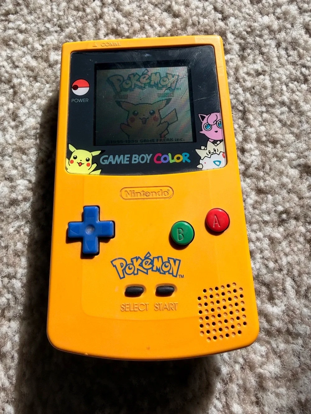 Working! Nintendo GameBoy Color Pokemon Pikachu Edition Yellow/Blue